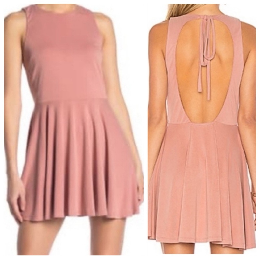 Revolve LOVERS + FRIENDS Sweet Things Fit & Flare Dress, Backless, Pink, Medium